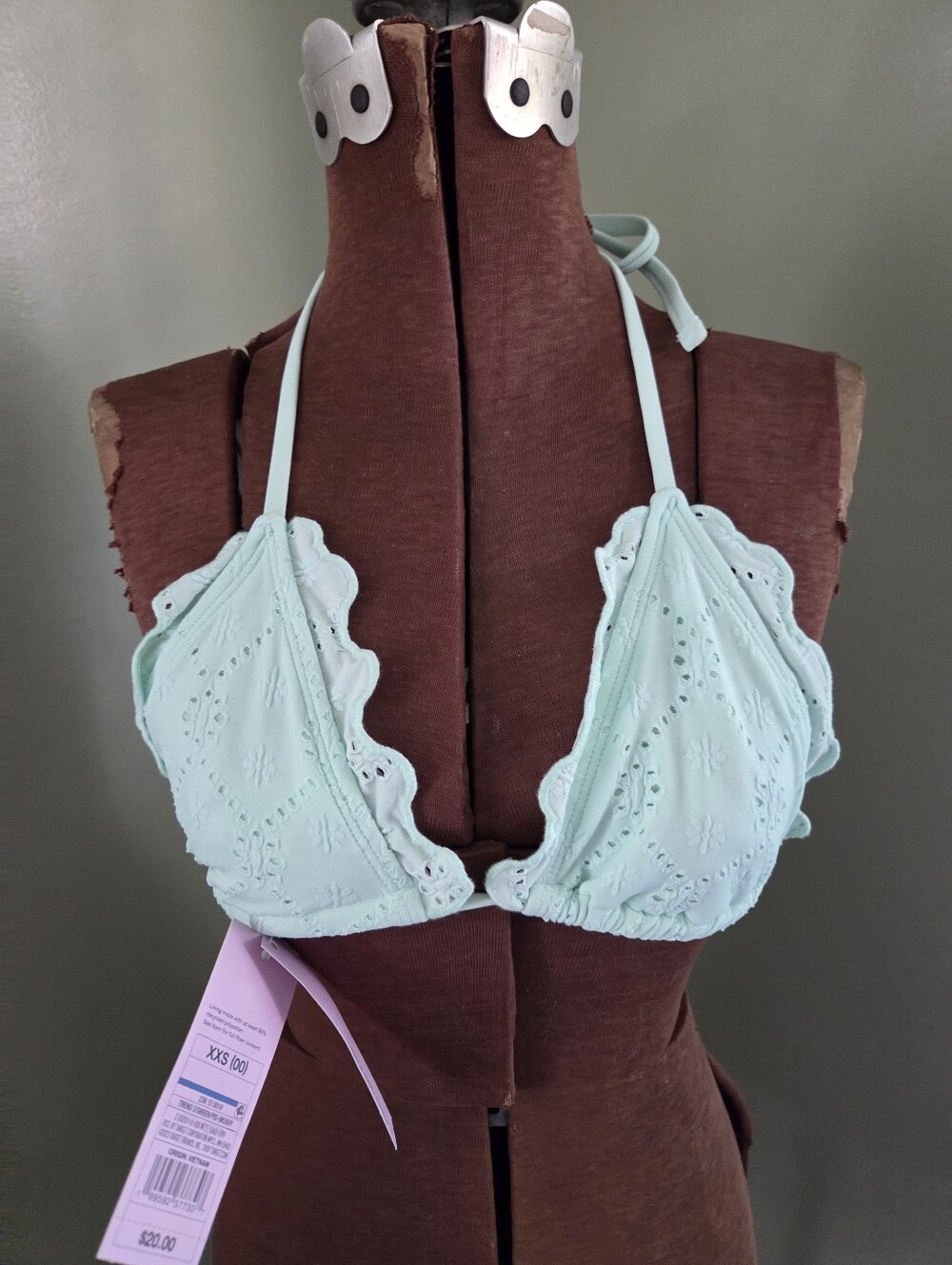 New Wild Fable XXS/0 Mint Green Bikini Top